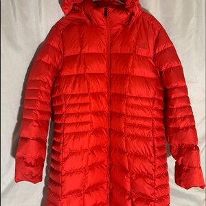 THE NORTH FACE Womens XXL Parka DOWN 550 RED Quilted Puffer Long COAT